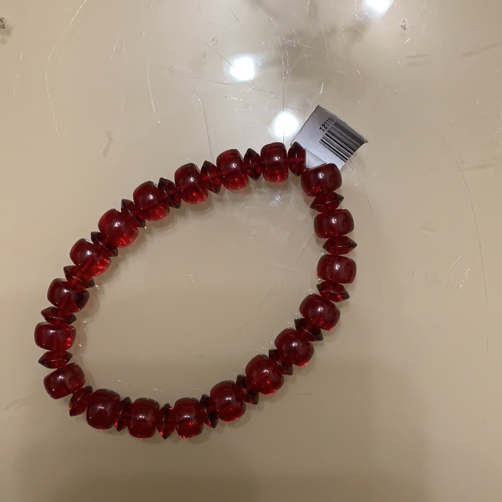 🍓🟥red amber bracelet- free ring with purchase